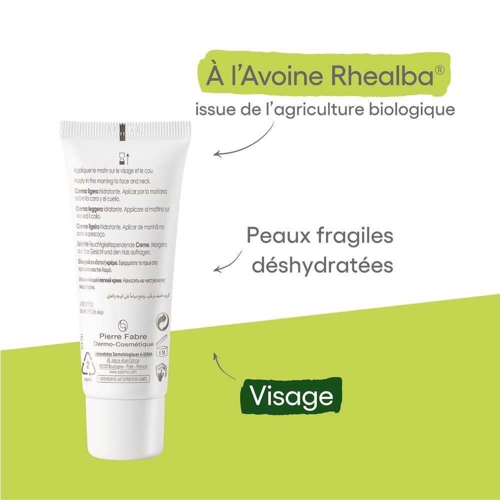 Dos du tube de crème. Texte multilingue. Logo du fabricant et symboles de recyclage.