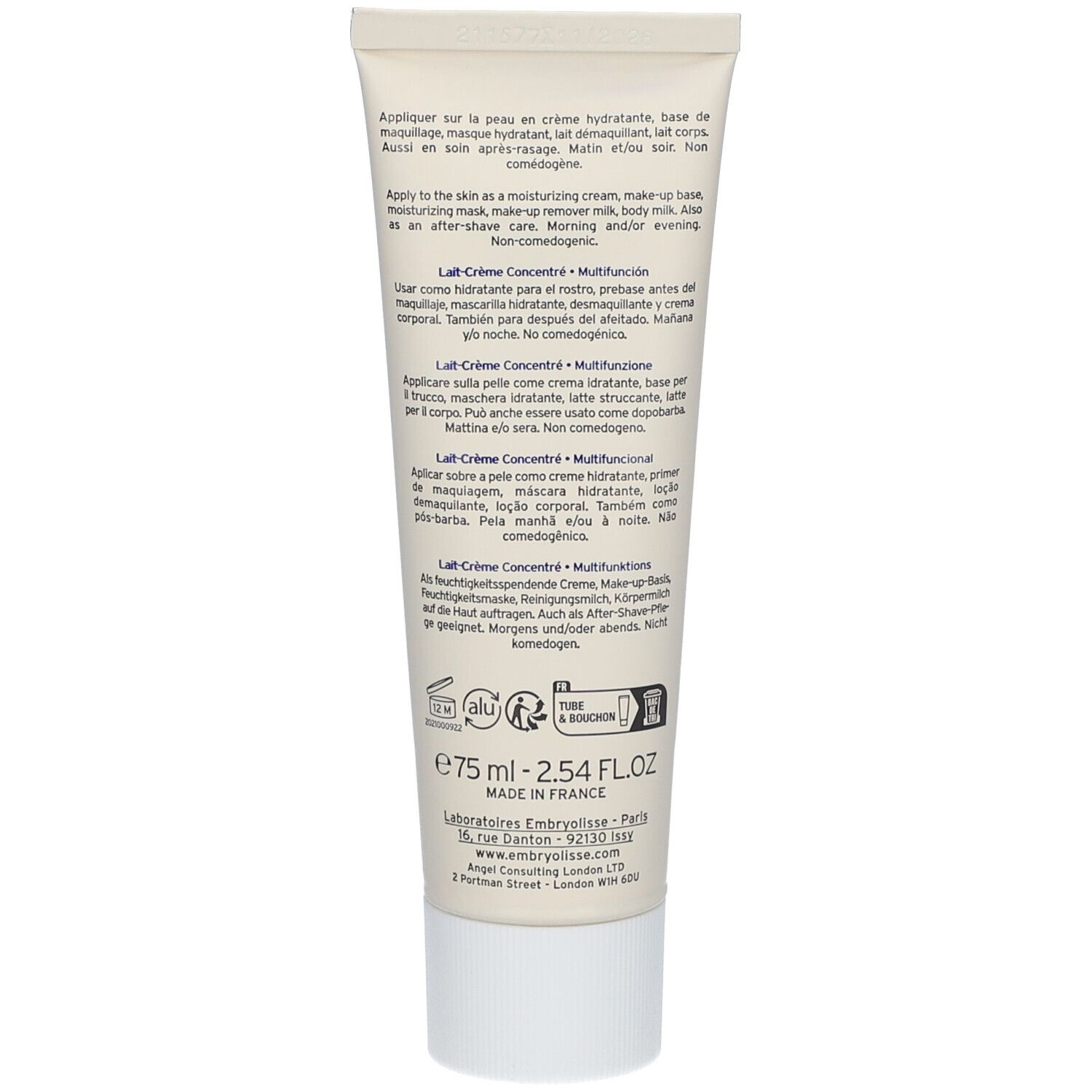 Embryolisse Lait Crème Concentré - crème concentré. tube 75 ml Milch