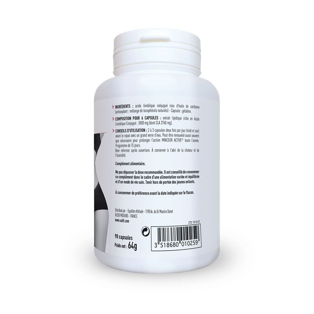 Rückseite der weißen Flasche. Text: Inhaltsstoffe, Anwendungshinweise, 90 Kapseln, 64g. Barcode. Logo EA Fit.