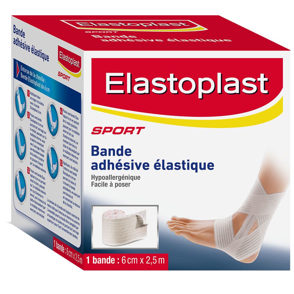 Elastoplast® Sport Bande adhésive élastique 2,5 m x 6 cm Genou