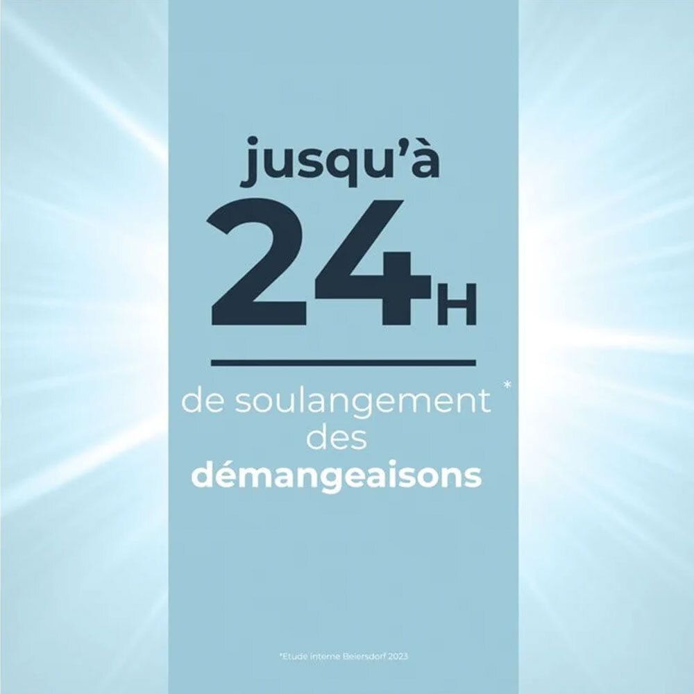 Texte: Jusqu'à 24h de soulagement des démangeaisons.