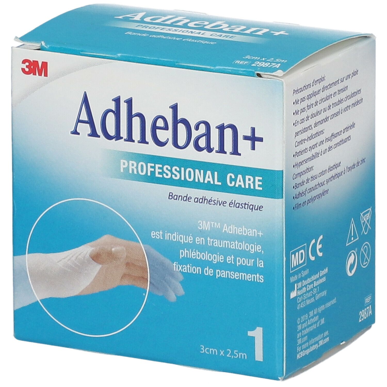 3M™ Adheban Plus Bande de contention adhésive 2,5 m x 3 cm