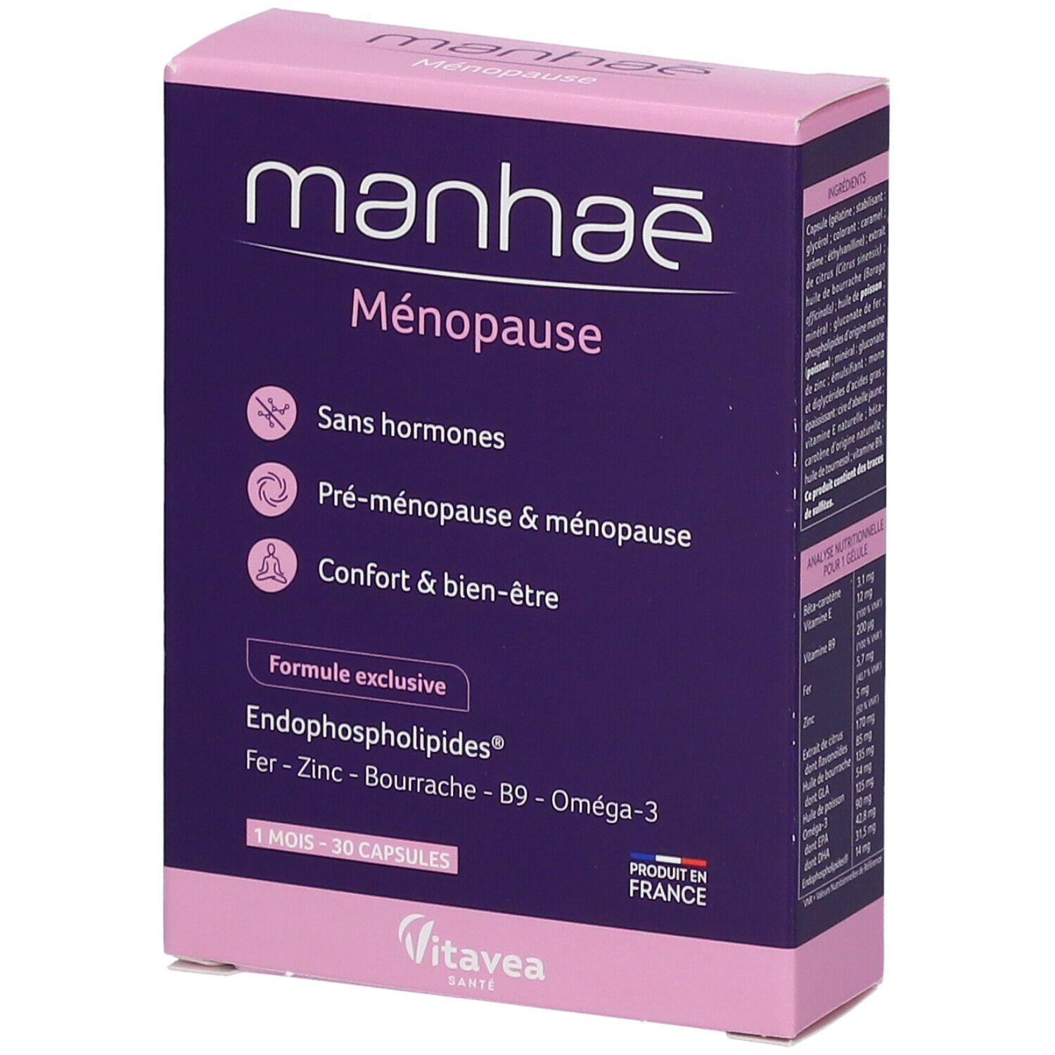 Nutrisanté Manhaé Sans hormones Pré-ménopause / Ménopause 45+