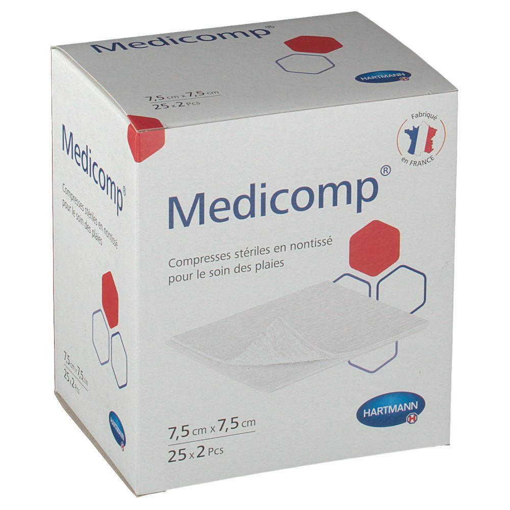 Médicomp® compresse stérile 7,5 cm x 7,5 cm