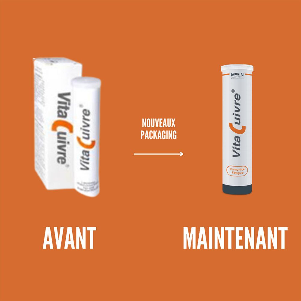 Comparaison: Ancien et nouvel emballage. Gauche: Boîte et tube. Droite: Seulement tube. Texte: NOUVEAU PACKAGING.