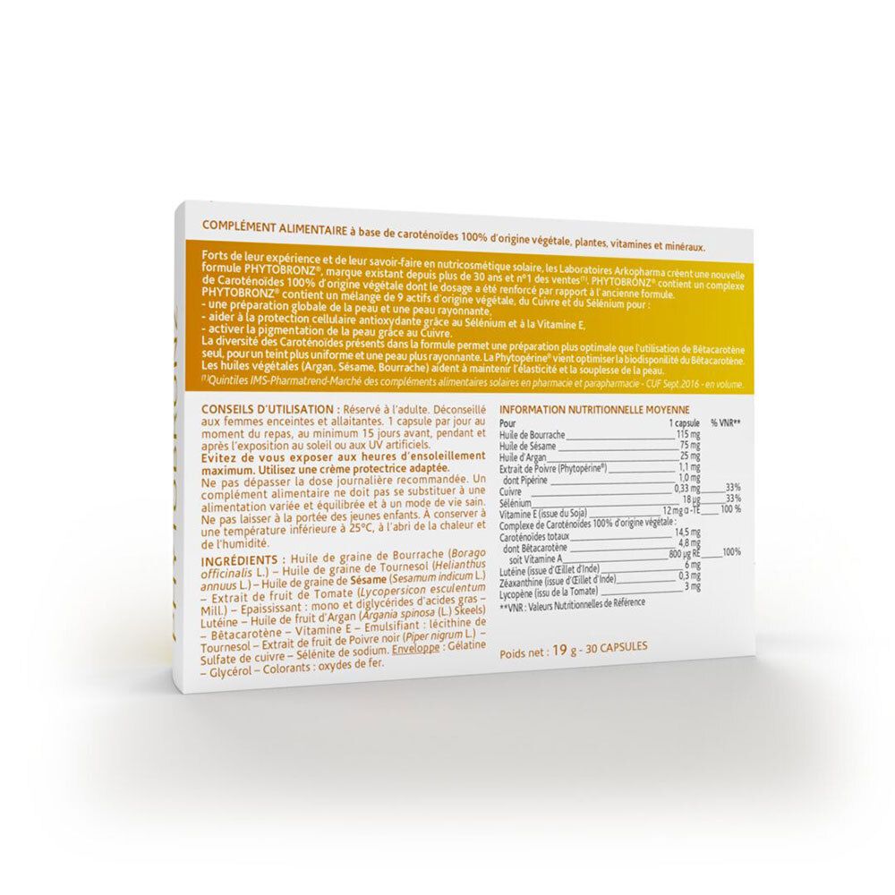 Dos de l'emballage du produit. Contient des informations sur les ingrédients et les valeurs nutritionnelles.