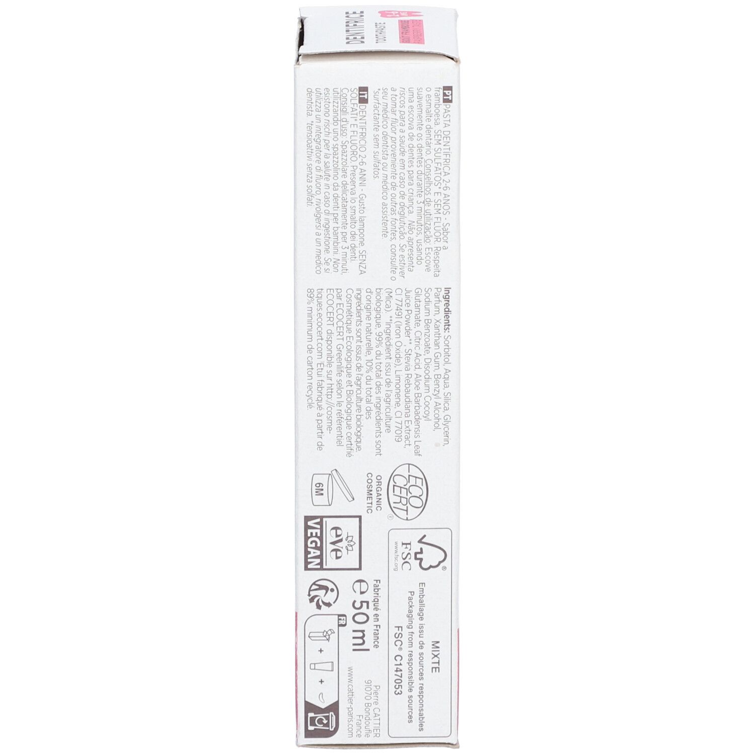 CATTIER Kids Zahnpaste Himbeere Bio