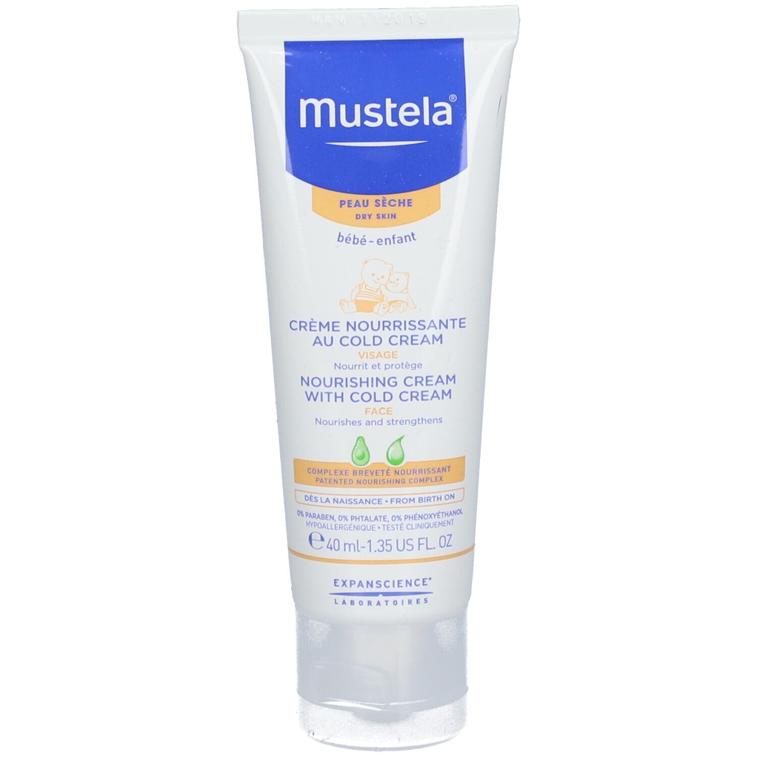 Mustela Peau Sèche Bébé Enfant Crème Nourrissante - nourrissante au cold cream et à 40 ml Creme