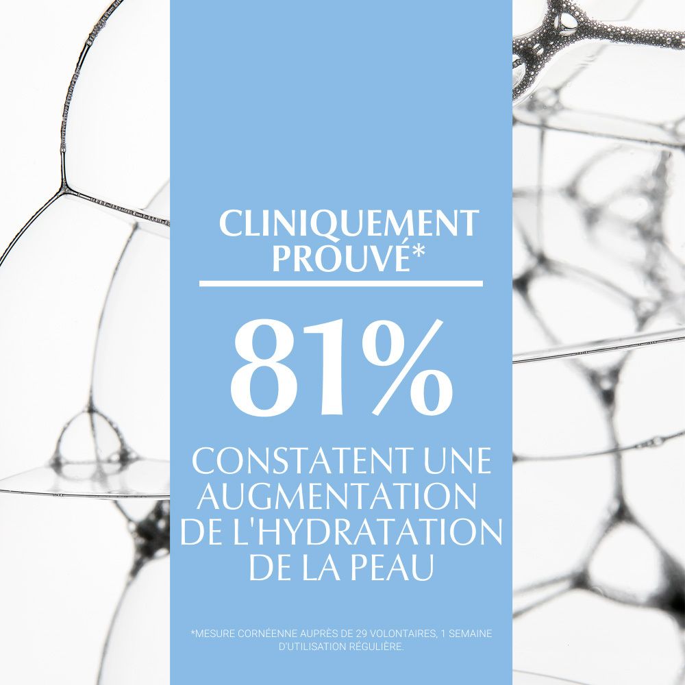 Text: Klinisch bewiesen. 81% stellen eine Zunahme der Hautfeuchtigkeit fest.