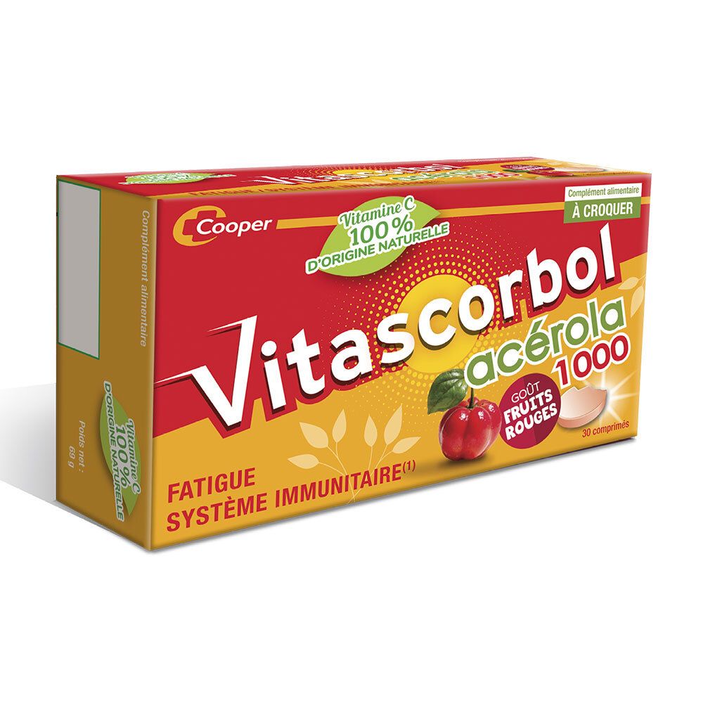 Vitascorbol - Nahrungsergänzungsmittel auf Basis von Vitamin C - Acerola - 100% Natürlich - Müdigkeit und Immunsystem - 30-Tage-Programm