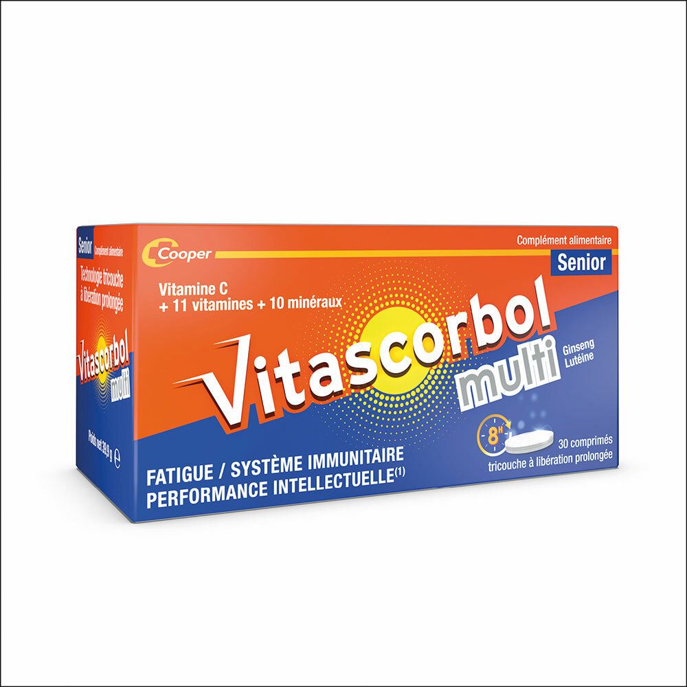 Vitascorbolmulti Senior- Complément alimentaire vitamine C - 30 comprimés