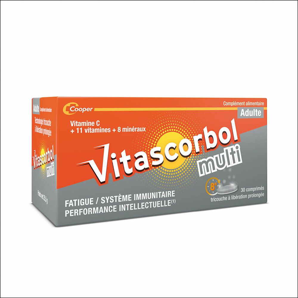 Vitascorbolmulti Adulte - Complément alimentaire vitamine C - 30 comprimés
