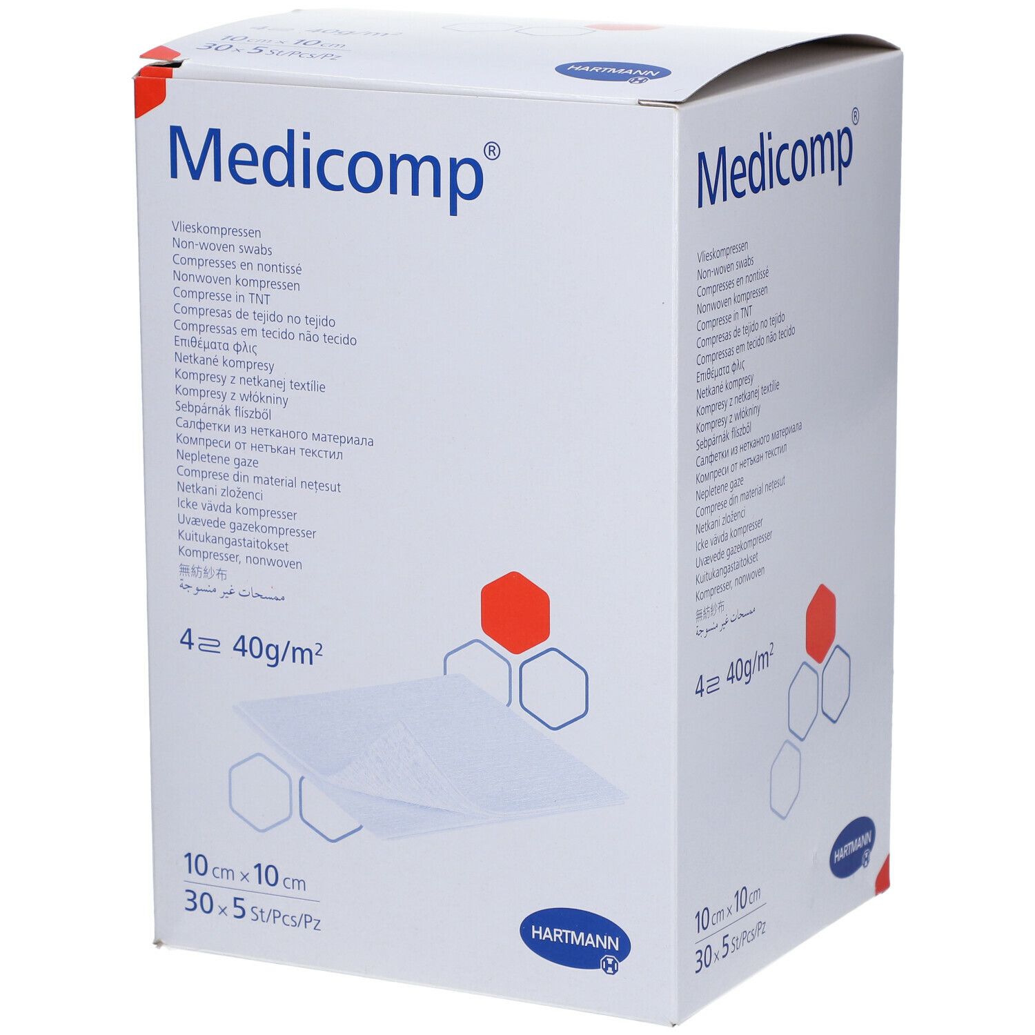 Medicomp® Compresses non stériles en nontissé 10 cm x 10 cm