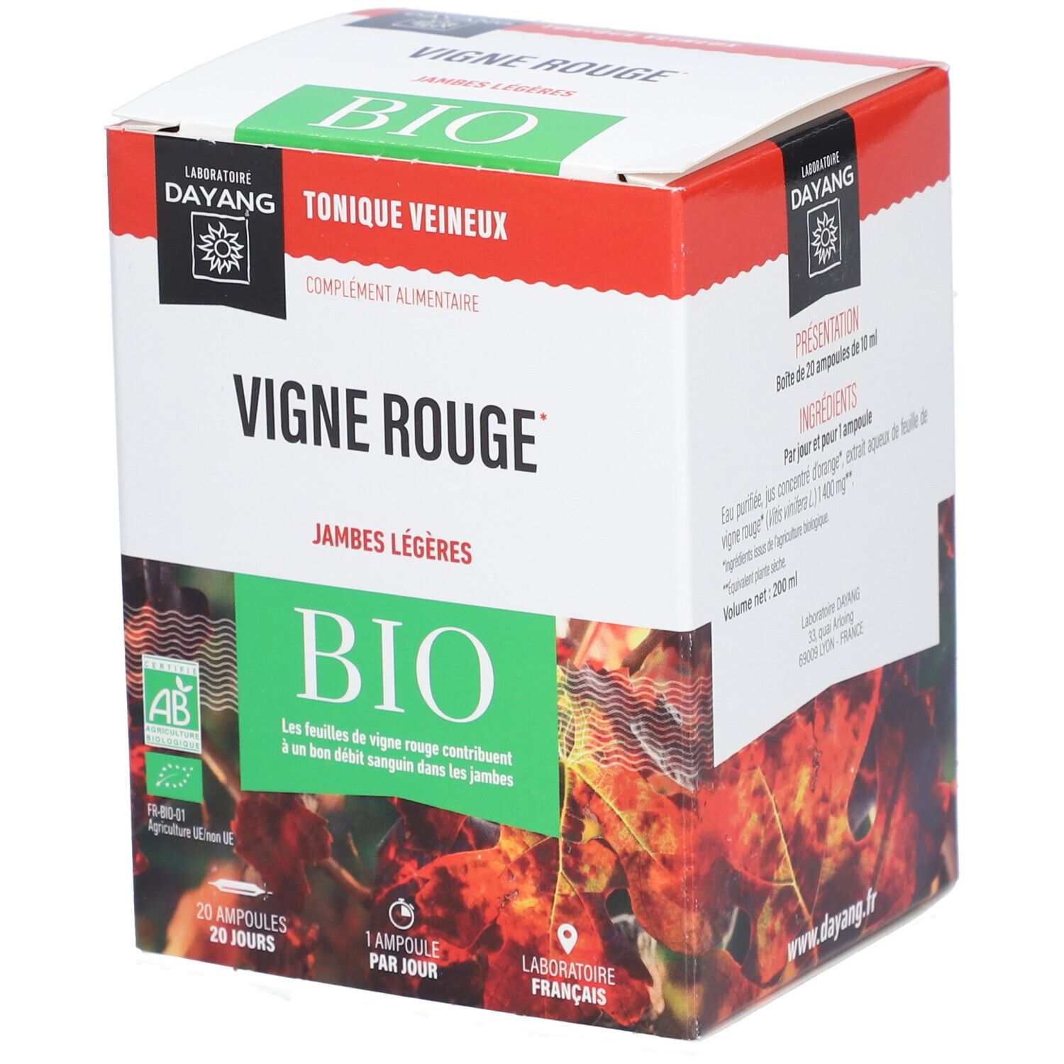 Dayang Soluté Phyto Unitaire BIO Vigne Rouge - Ampoule, complément alimentaire bio à base