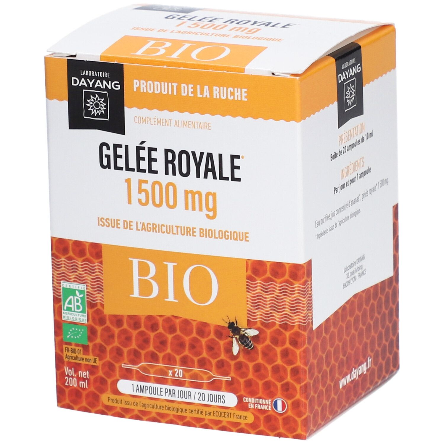 Dayang Gelée royale 1500 mg BIO