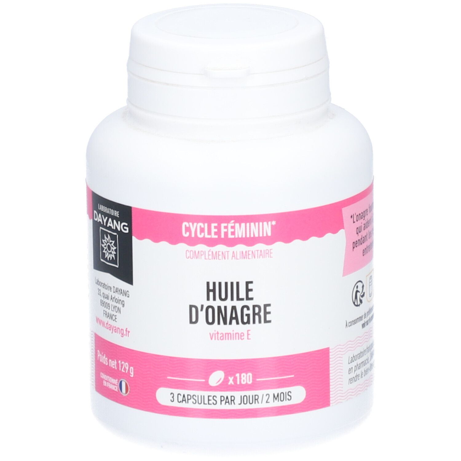 Dayang Capsule Onagre DUO AU Féminin - Capsule, complément alimentaire à l'huile d'onagre.