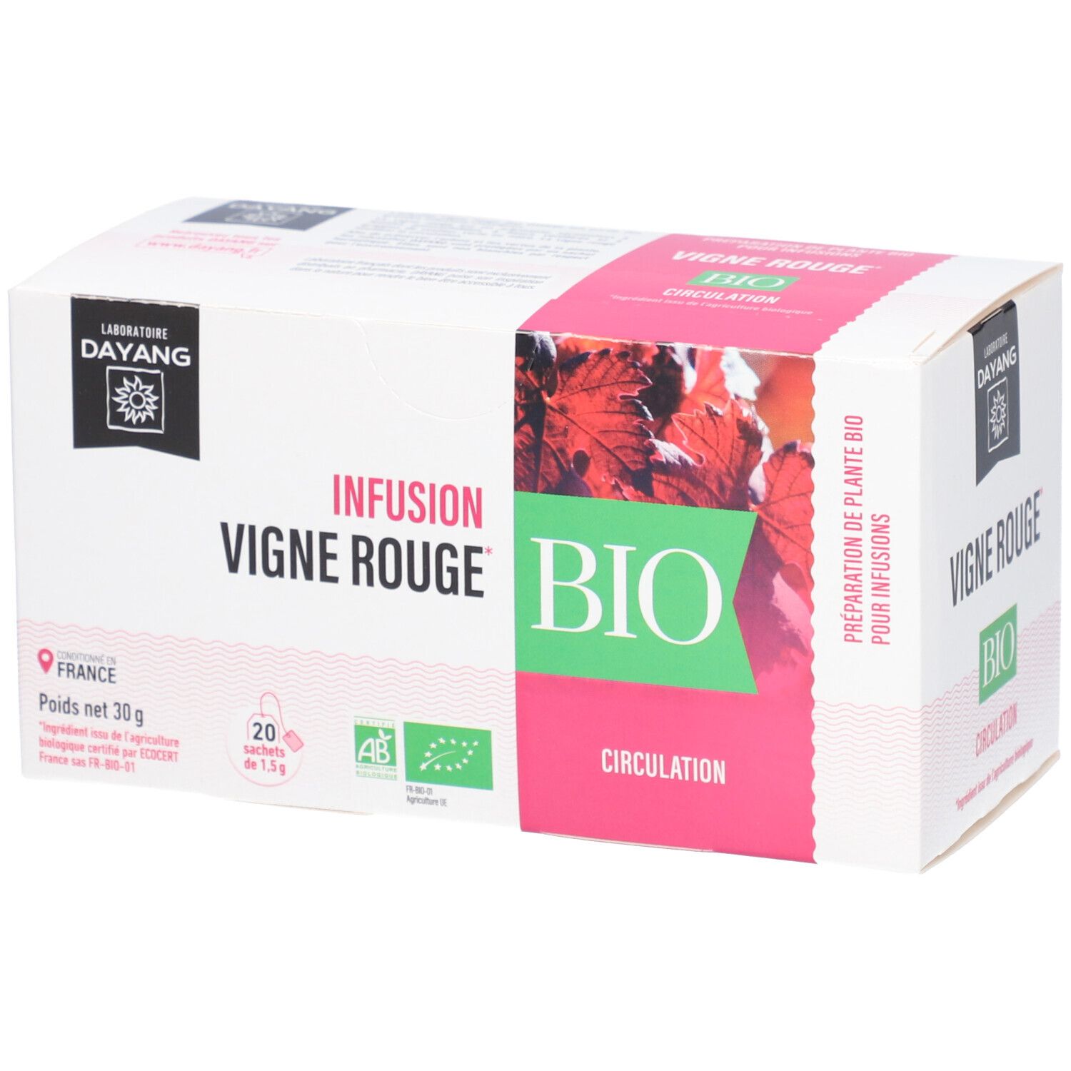 Dayang Infusion Classique BIO Vigne Rouge - Feuille de vigne rouge, infusette. - bt 20
