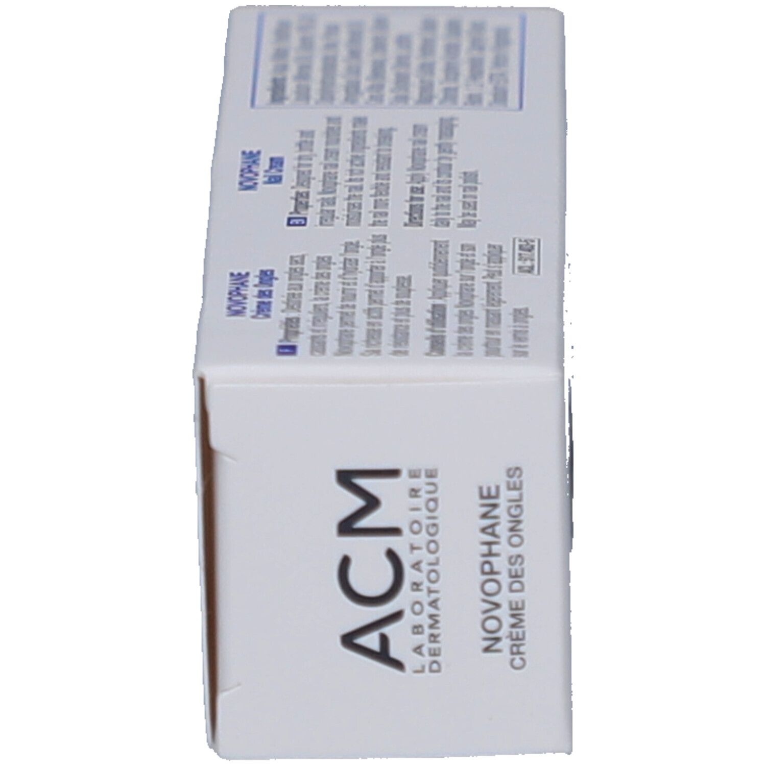 Seitenansicht der Produktverpackung. Enthält Text und Informationen. Weiß mit roter Beschriftung.