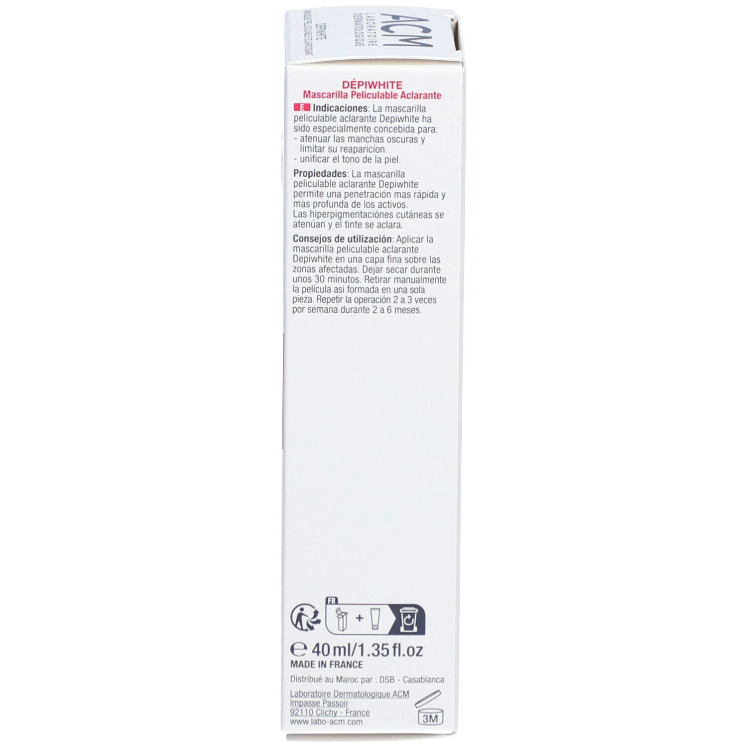Rückseite der Produktverpackung. Text in mehreren Sprachen. Enthält Informationen zur Anwendung und Inhaltsstoffe.