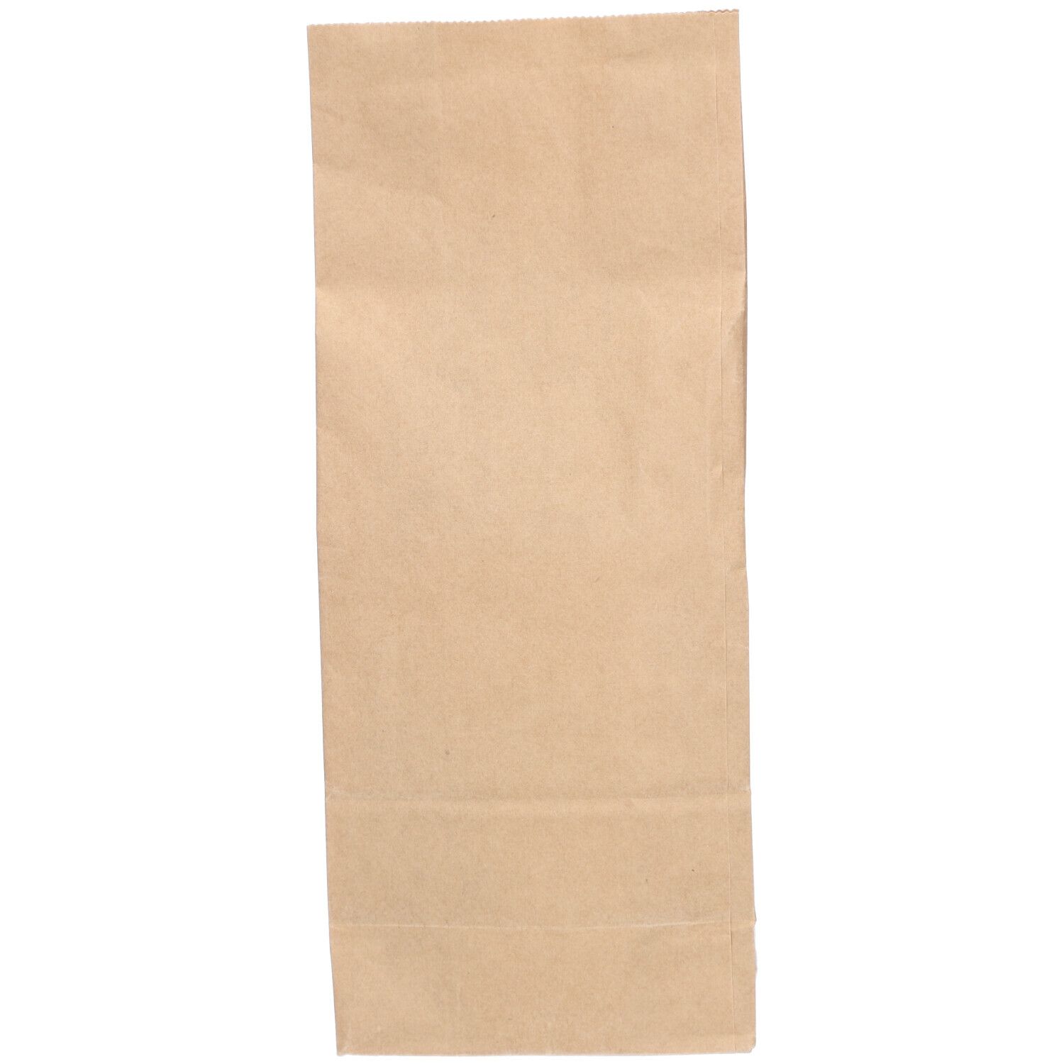 Sachet en papier brun vide. Forme rectangulaire simple.