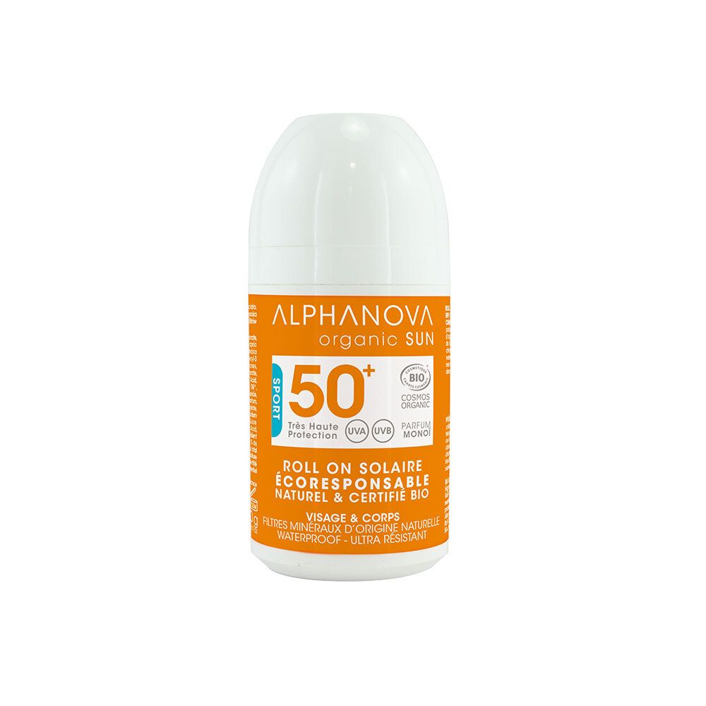 Alphanova Roll-On Solaire Certifié BIO Très Haute Protection SPF 50+