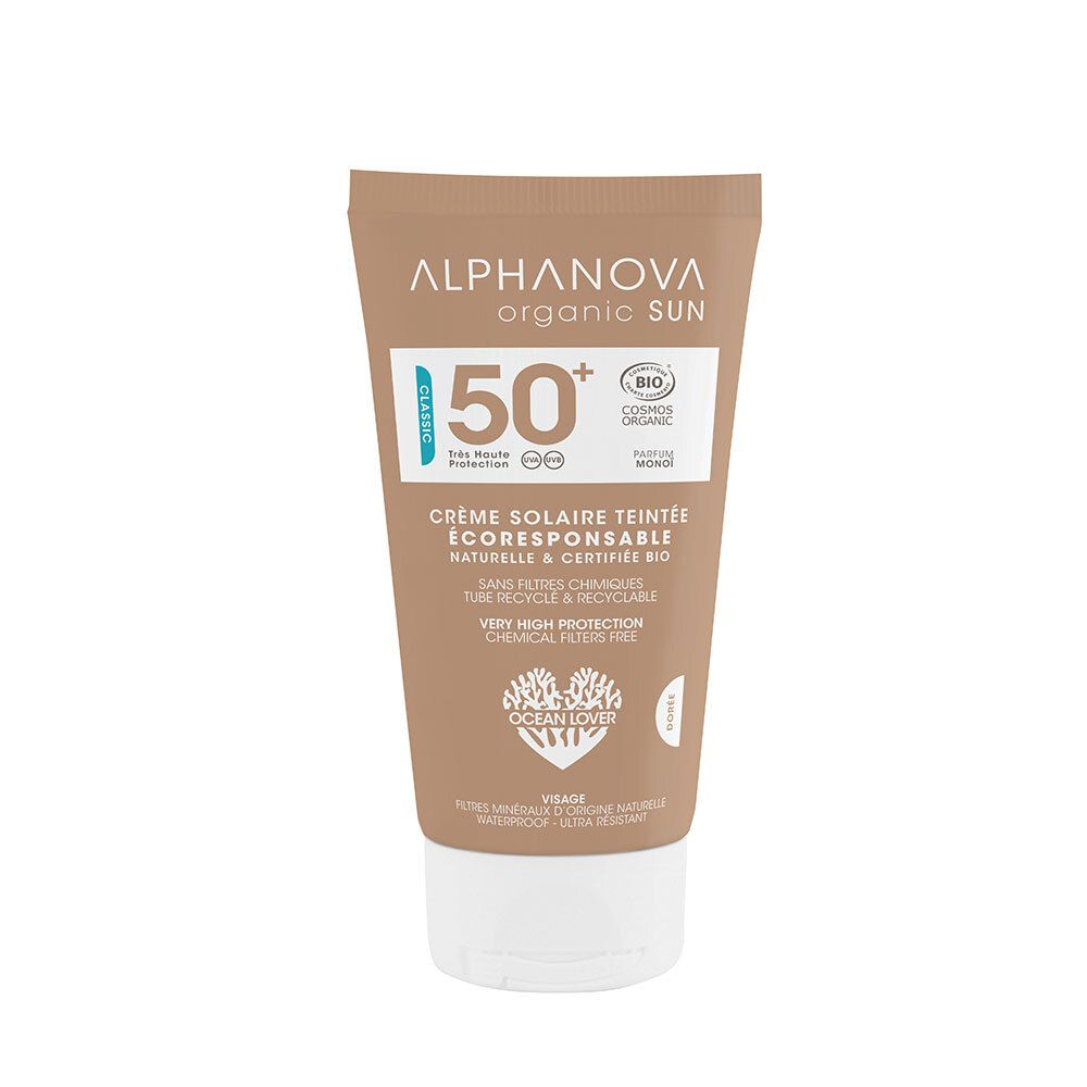 Alphanova Crème Solaire Teintée Medium Certifiée BIO SPF 50+