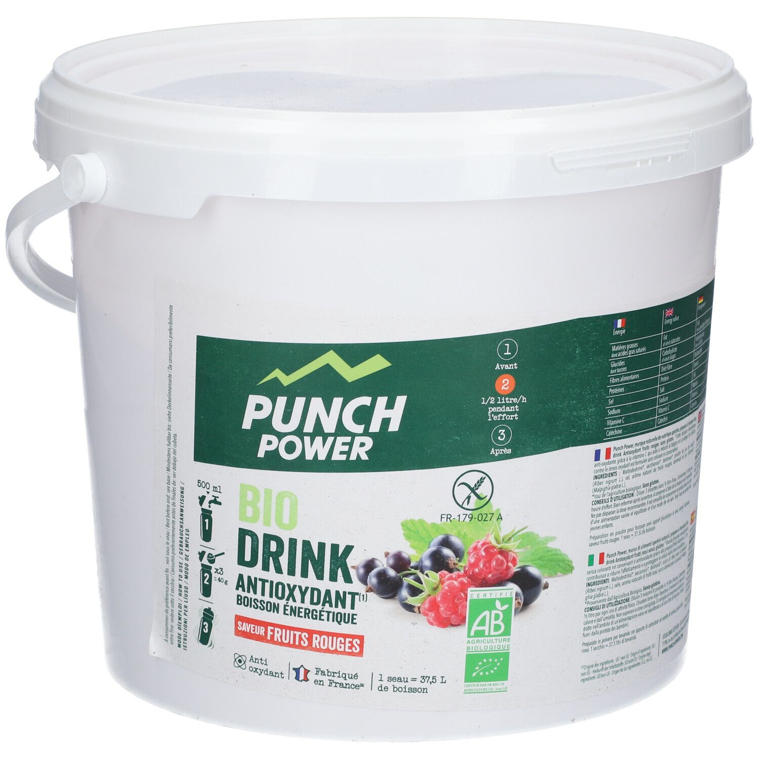 Punch Power Biodrink Boisson énergétique Fruits rouges