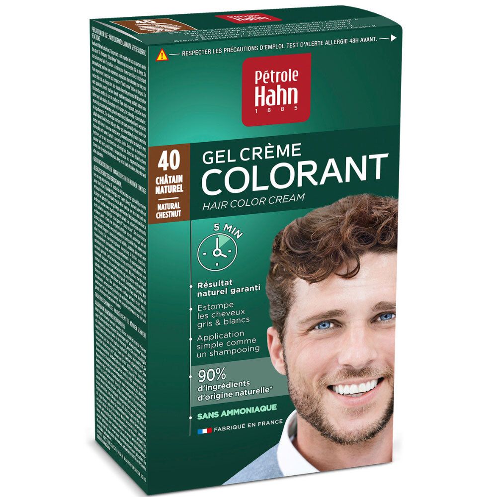Pétrole Hahn Haarfärbung: Gel-Creme-Kit, Farbton 40 Kastanienbraun. Für natürlichen Look.