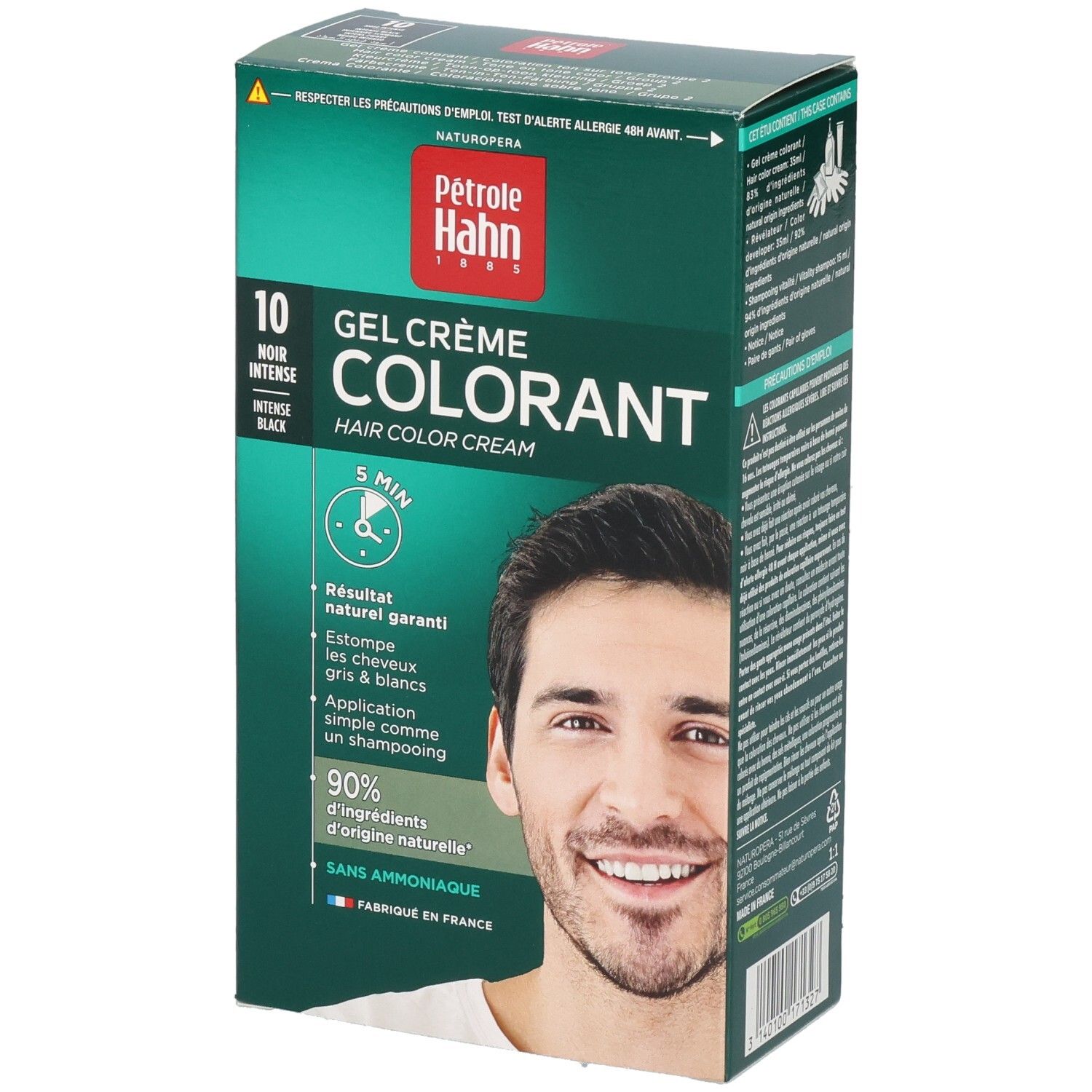 Pétrole Hahn Haarfärbung: Gel Creme Colorant, Farbton 10 Noir Intense.