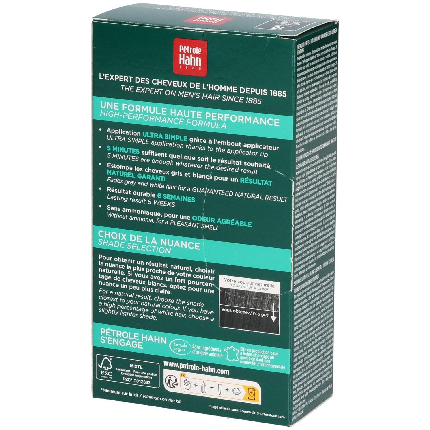 Pétrole Hahn Haarfärbung: Gel Creme Colorant, Farbton 10 Noir Intense.