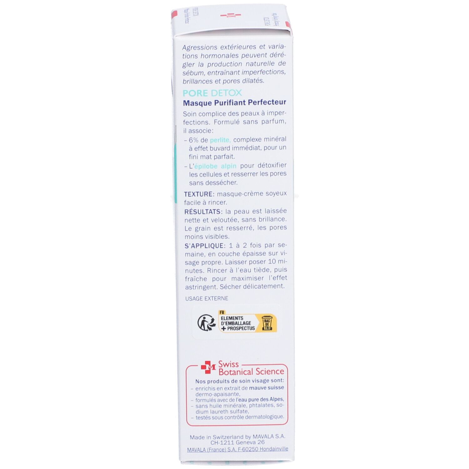 Rückseite der Produktverpackung mit Text. Enthält Informationen zu Inhaltsstoffen und Anwendung.