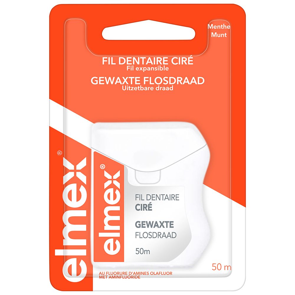 elmex® Fil dentaire ciré et mentholé avec distributeur