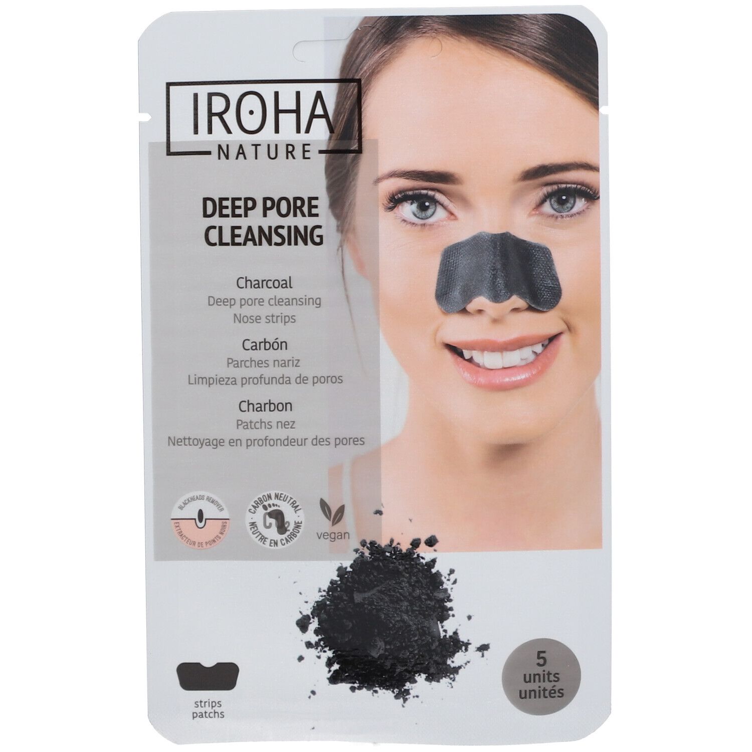 Iroha Nature Bandelettes nasales nettoyantes Detox - Charcoal