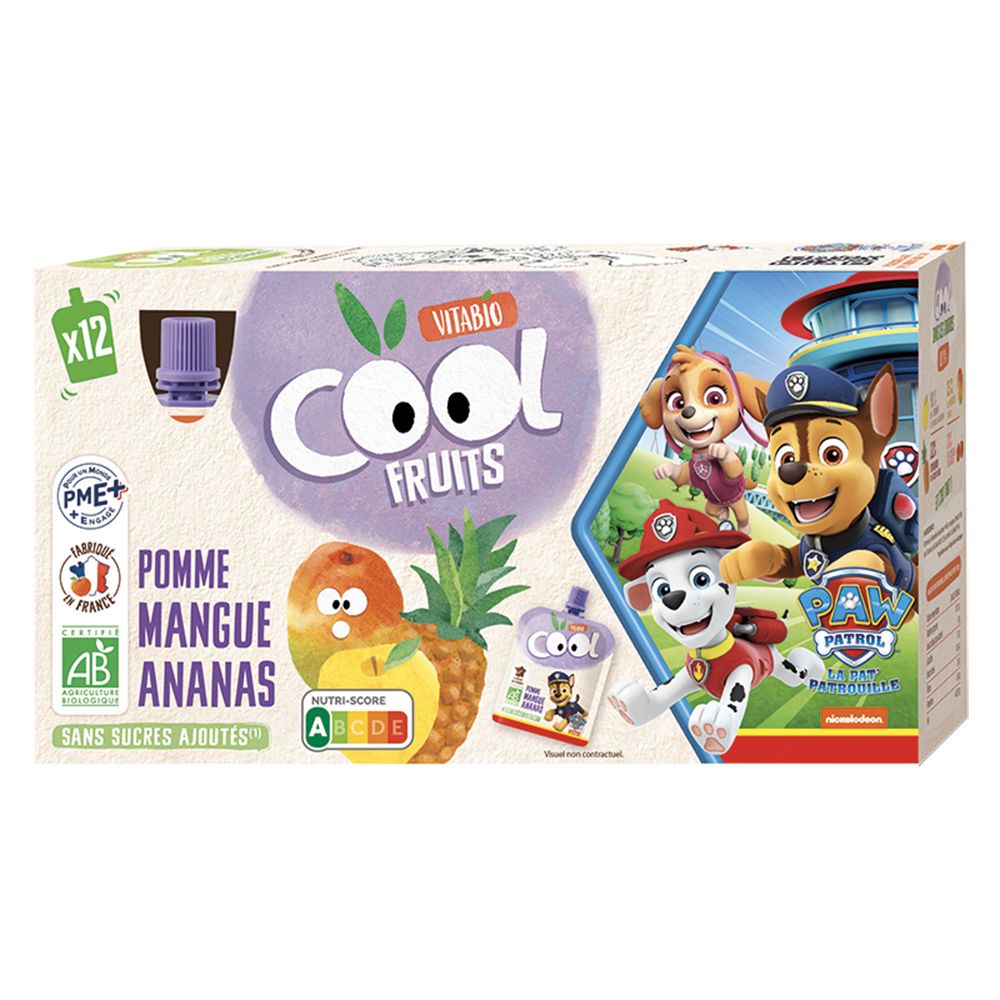 Vitabio Cool Fruits LA Pat' Patrouille Pomme Mangue Ananas +3 ans