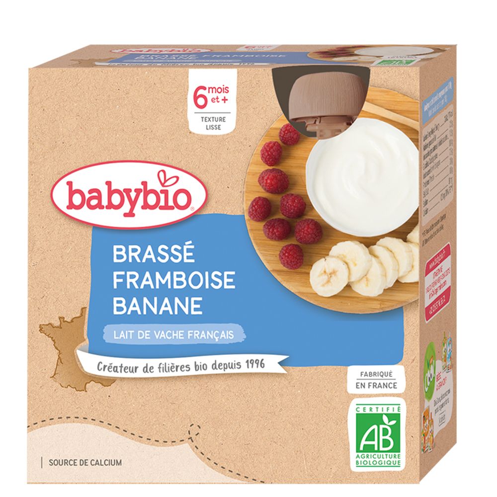 Babybio Brassé Framboise Banane dès 6 mois