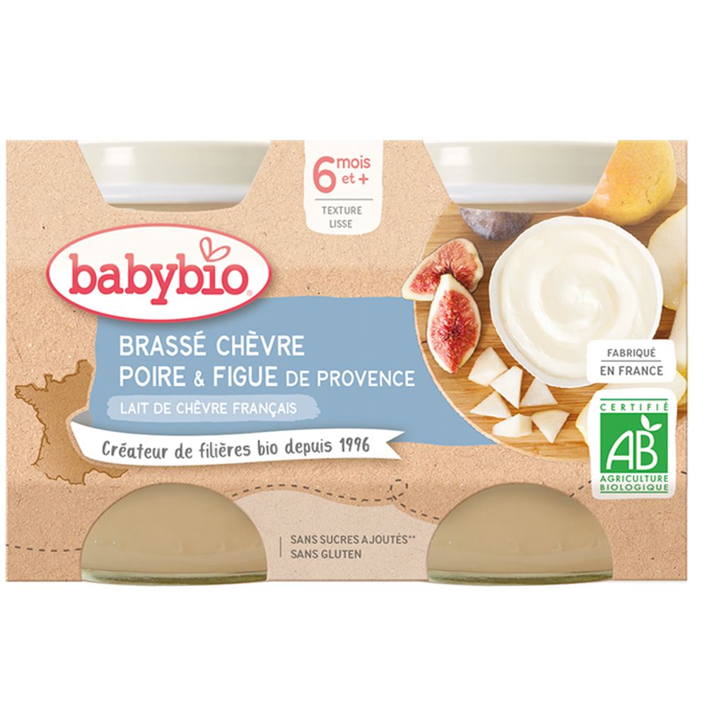 Babybio Brassé Chèvre Poire & Figue DE Provence dès 6 mois