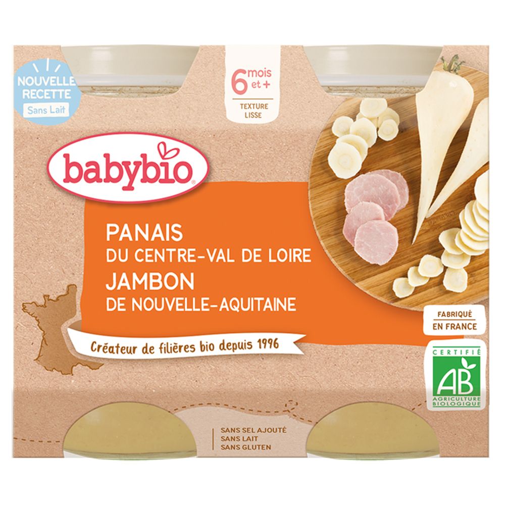 Babybio Panais DU Centre-Val DE Loire Jambon DE Nouvelle-Aquitaine dès 6 mois