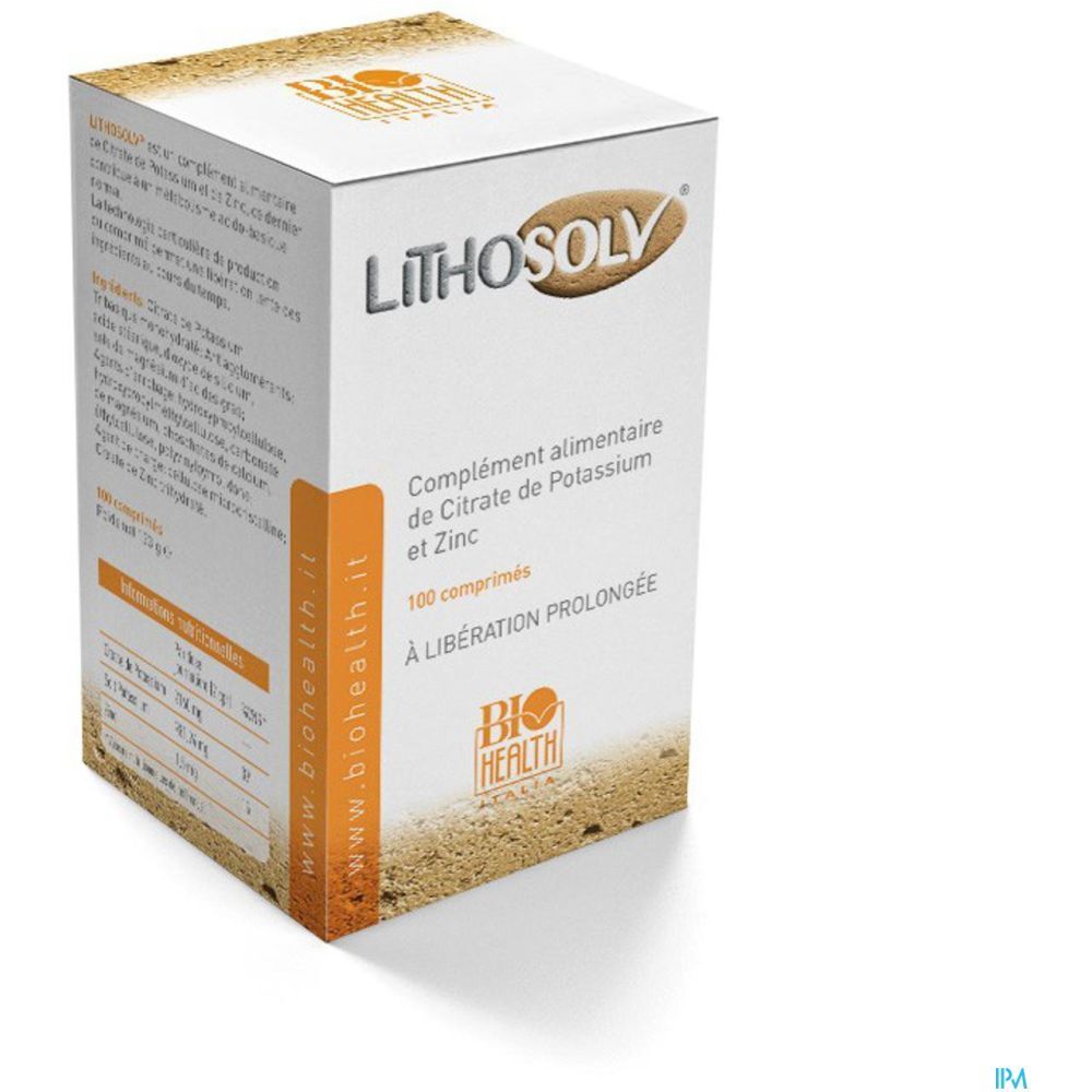 Lithosolv, Comprimé LP, complément alimentaire à base de citrate de potassium et de zinc,