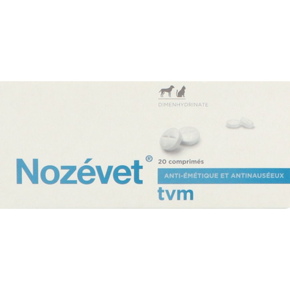Nozevet, Comprimé antinauséeux pour chien et chat, bt 20
