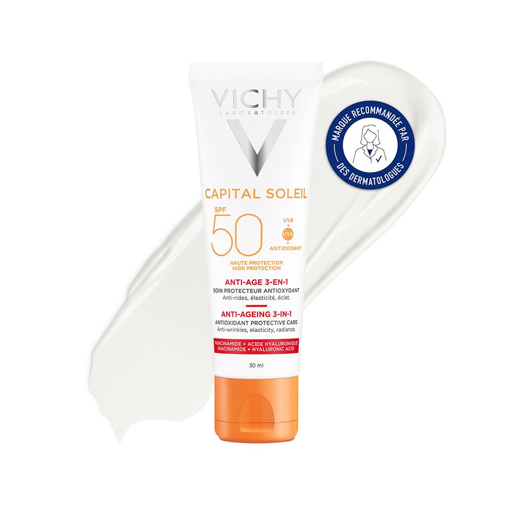 Vichy Ideal Soleil Soin anti-âge antioxydant 3 en 1 SPF 50