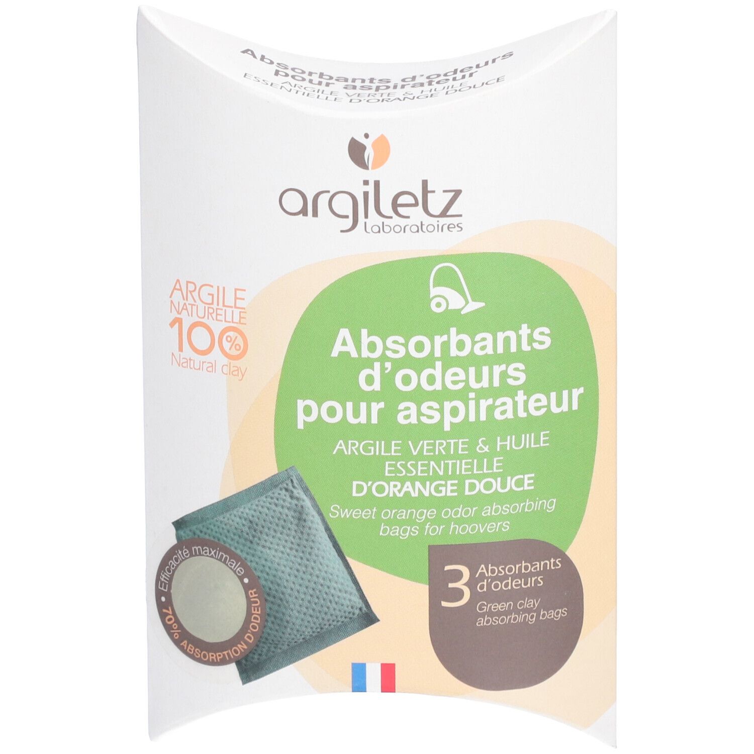 Argiletz Absorbant d’odeur pour aspirateurs parfum orange douce