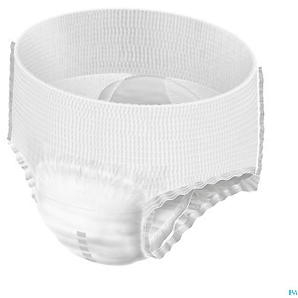 Slip absorbant blanc. Forme et détails visibles. Taille et jambes élastiques.