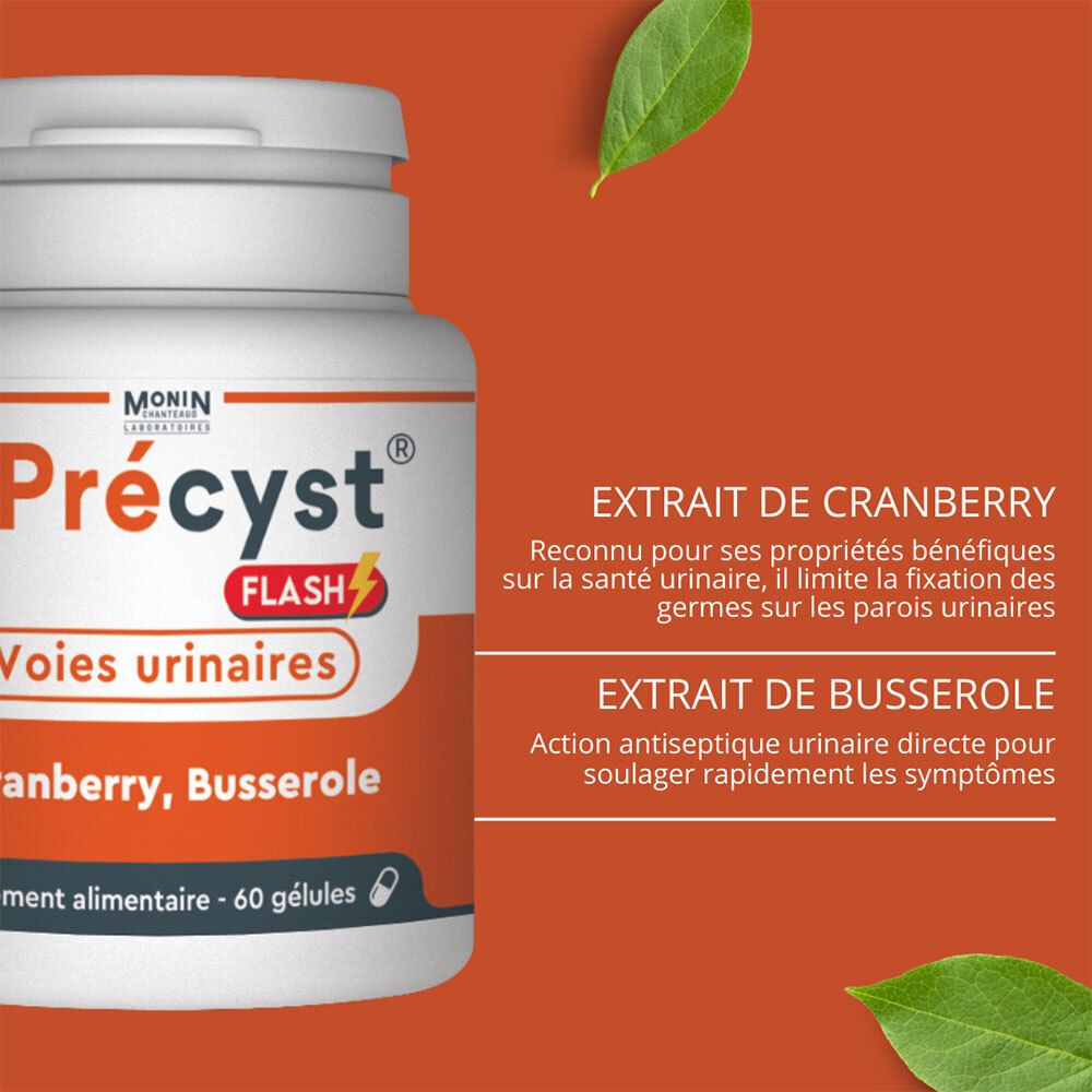 Précyst Flash – Voies urinaires, Cranberry et Busserole
