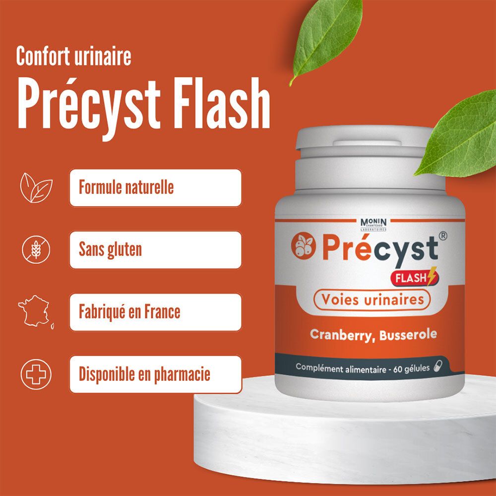 Précyst Flash – Voies urinaires, Cranberry et Busserole