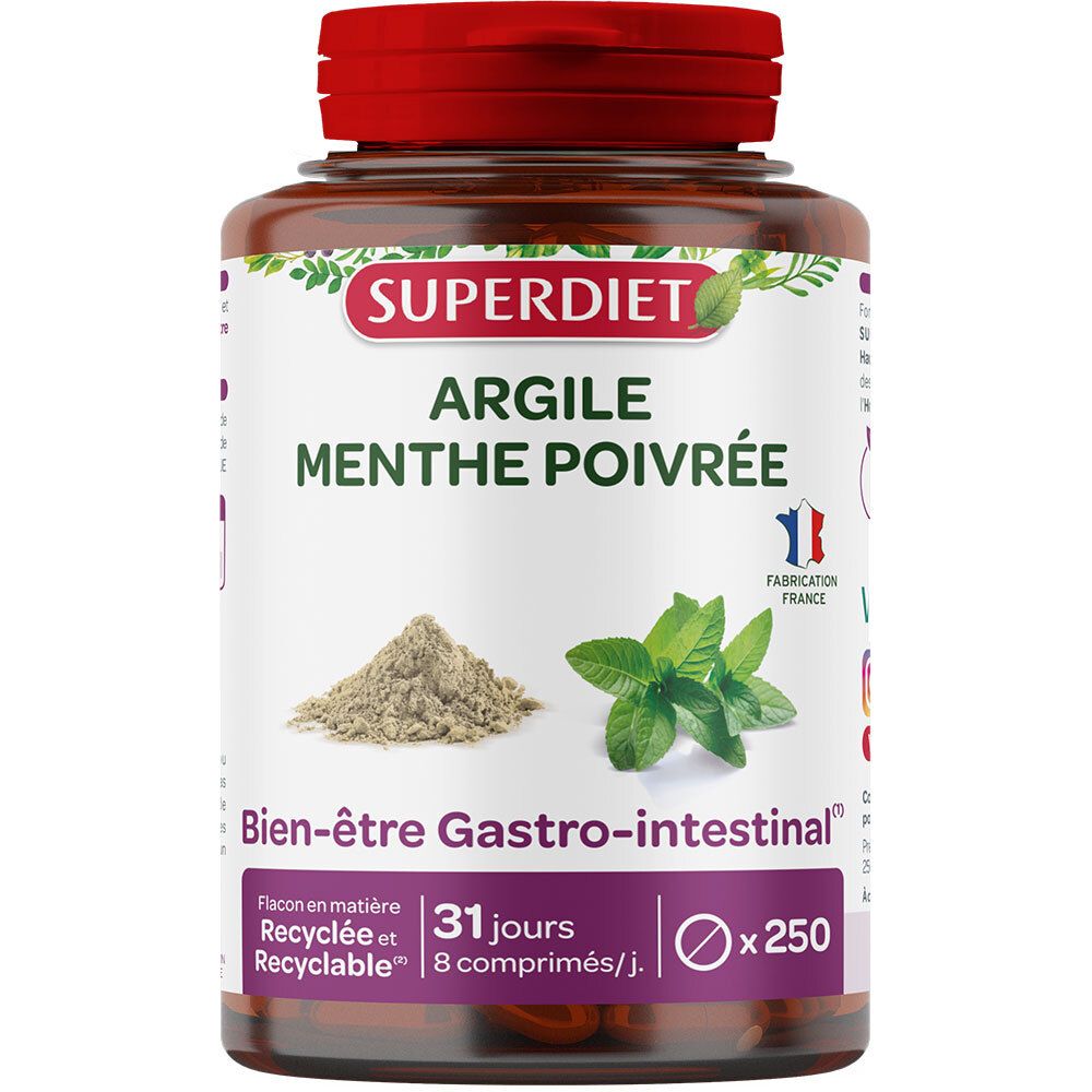 Superdiet Argile verte Montmorillonite + Menthe poivrée