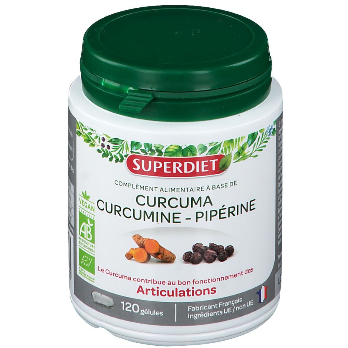 Superdiet Curcuma Curcumine - Pipérine BIO