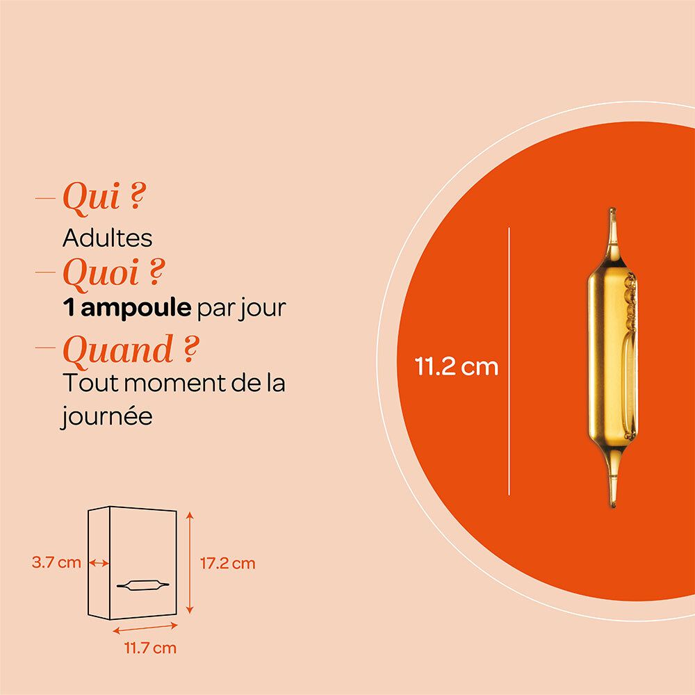 Représentation graphique d'une ampoule. Dimensions : 11,2 cm de haut, emballage 3,7 x 11,7 x 17,2 cm.