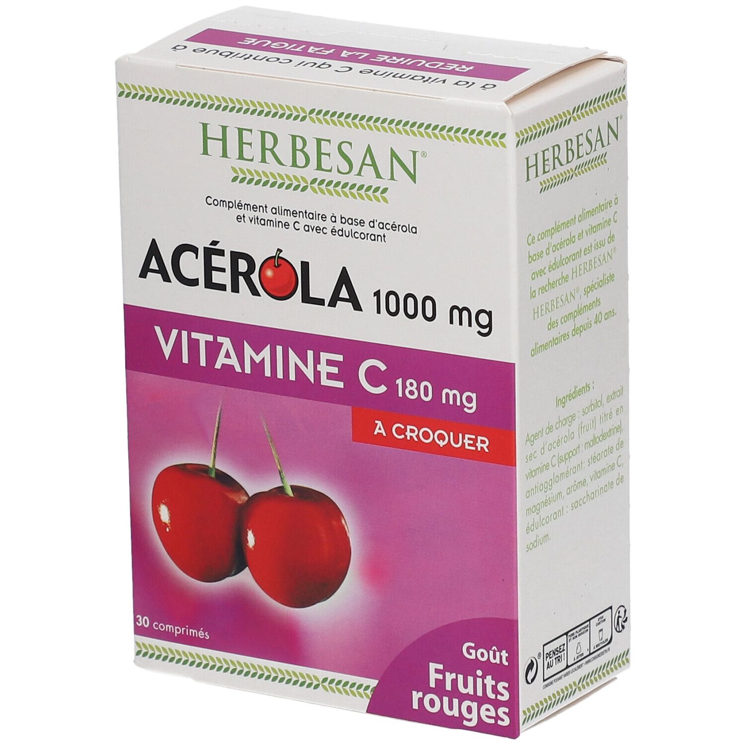 Herbesan® Acérola Vitamine C – Goût Fruits Rouges