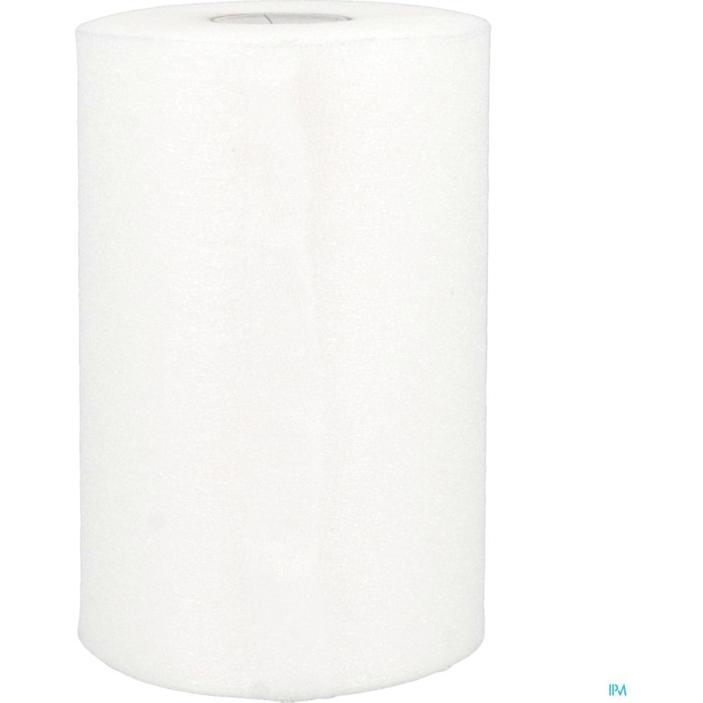 Bande de sous-bandage blanche, enroulée.