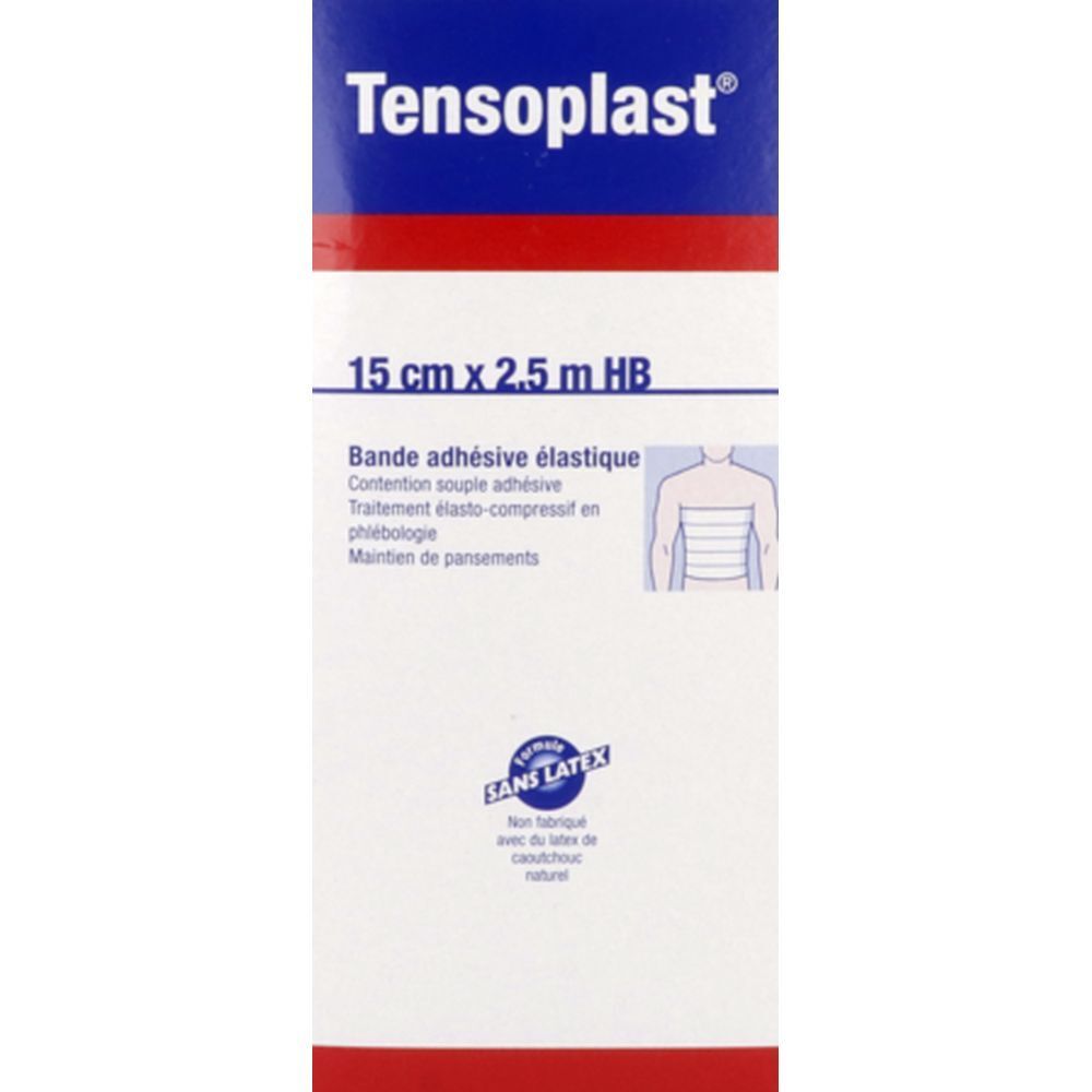 TENSOPLAST HB - Bande de contention adhésive, élastique en longueur 2,5 m x 15 cm (ref. 40